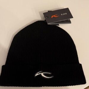 KJUS Black Ribbed Knit Wool Beanie Hat